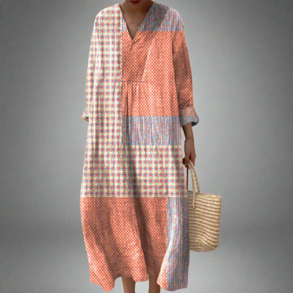 Nora™ | Koronkowa Sukienka Midi w Kolorze Koralowym