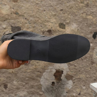 Belvia™ - Damskie Botki w Stylu Vintage z Niskim Obcasem i Klamrą