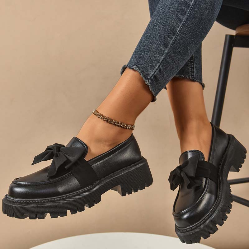 Ravisse™ - Eleganckie i Urocze Mokasyny na Platformie z Kokardką